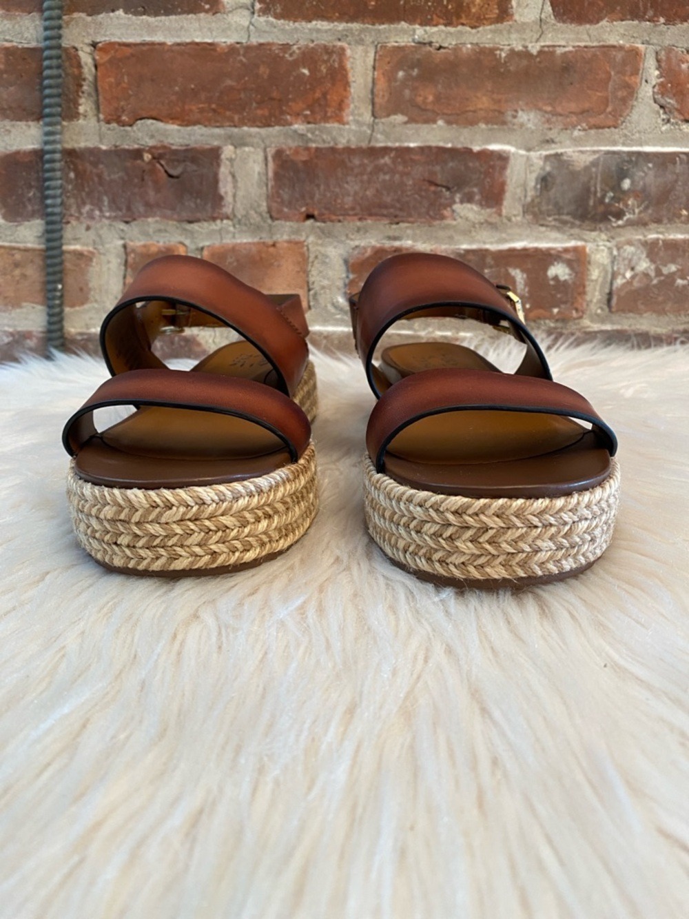 Naturalizer Patience Platform Brown Leather Sandals, Size 9.5 - Picture 10 of 16